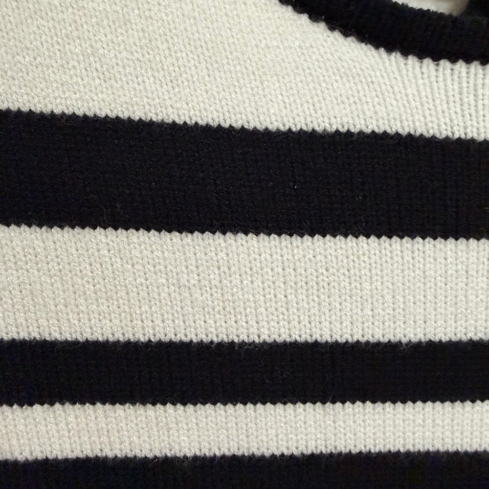 Black and White Striped Knit Dress/Coverup - Picture 2 of 6